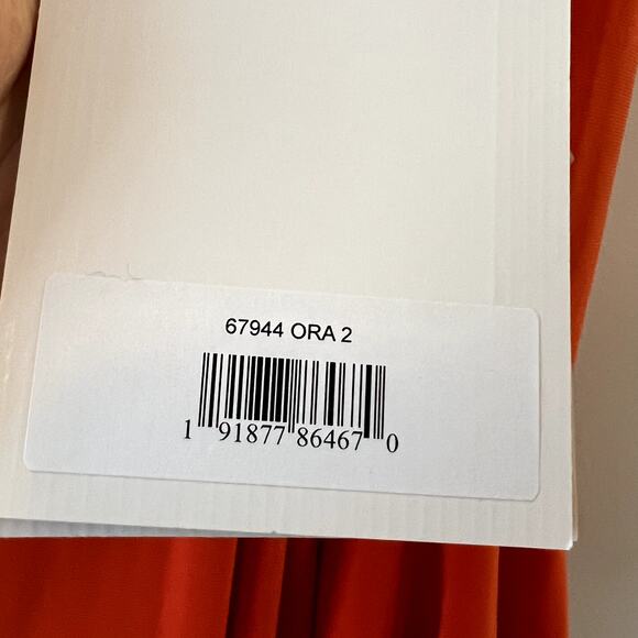 Mac Duggal 67944 Long Sleeve Column Gown Dress Orange size 2 UB - Picture 4 of 6